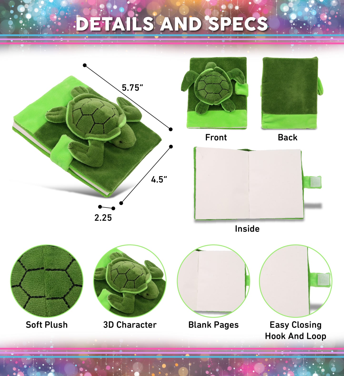 PLUSH NOTEBOOK - SEA TURTLE