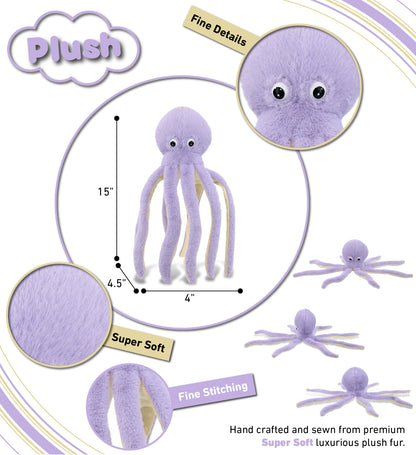 SUPER-SOFT PLUSH - PURPLE OCTOPUS 15"