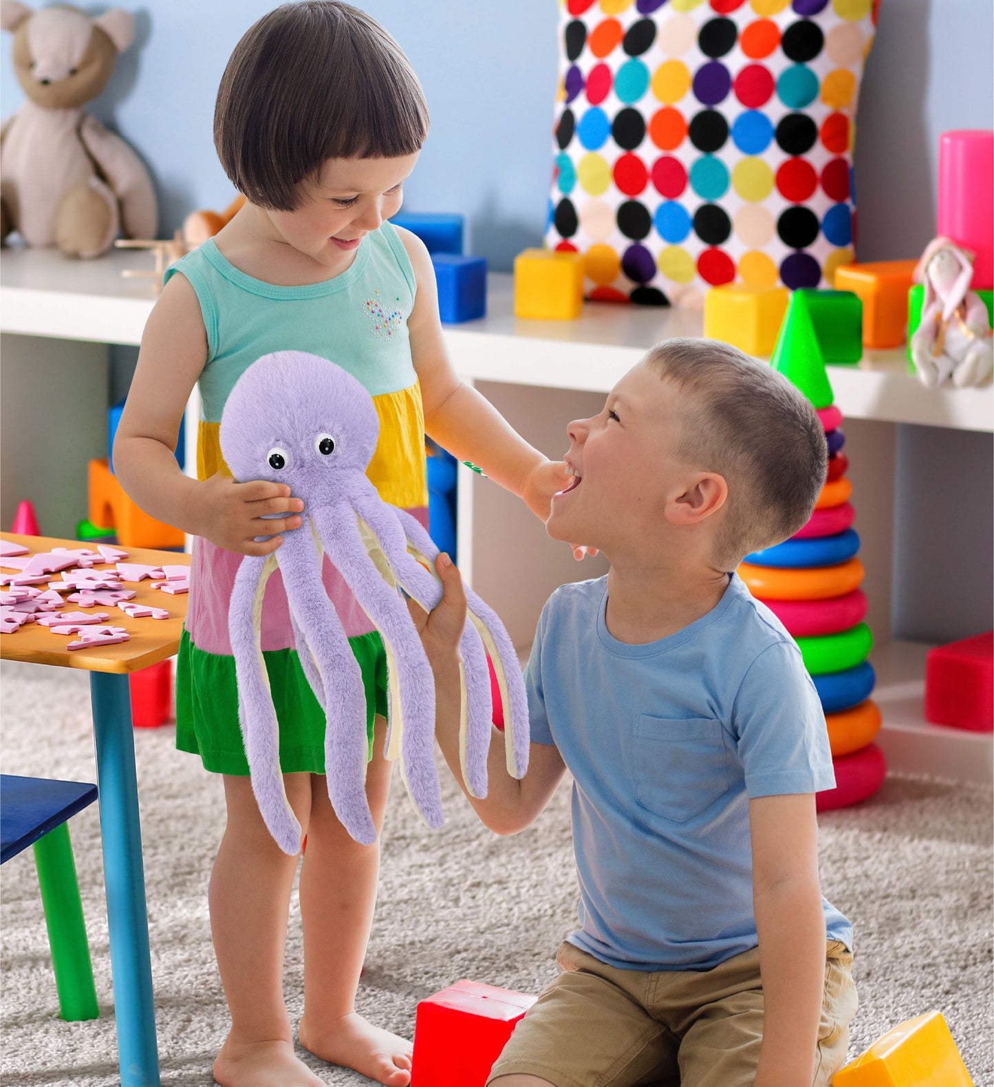 SUPER-SOFT PLUSH - PURPLE OCTOPUS 15"