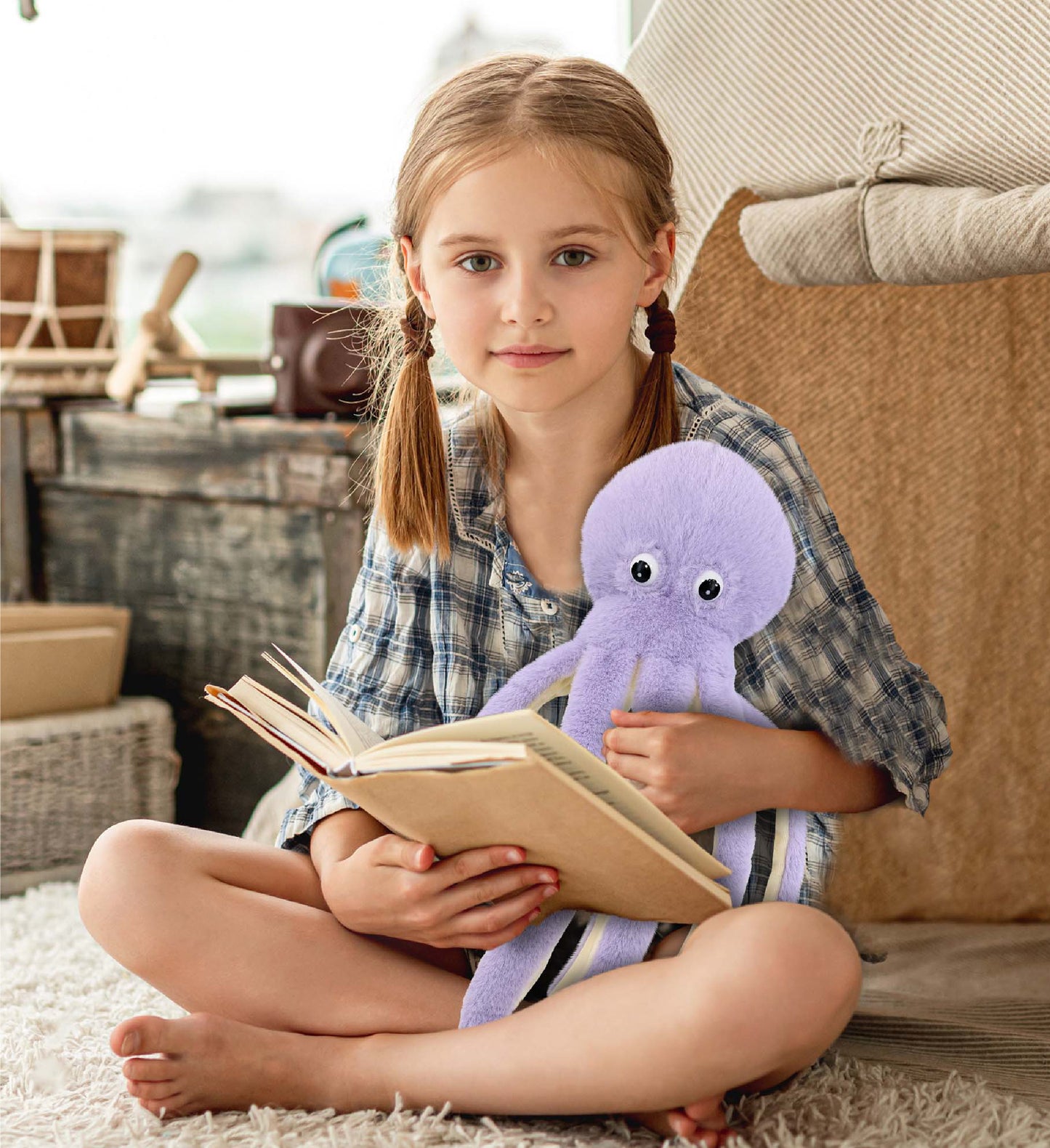 SUPER-SOFT PLUSH - PURPLE OCTOPUS 15"