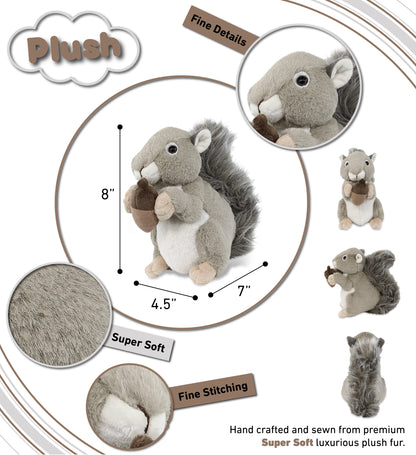 SUPER-SOFT PLUSH - GREY SQUIRREL 8"