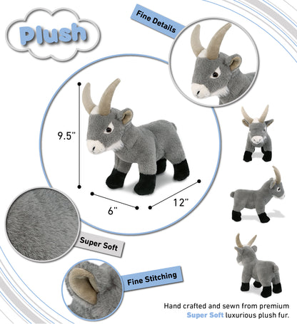 SUPER-SOFT PLUSH - GREY GOAT 12"