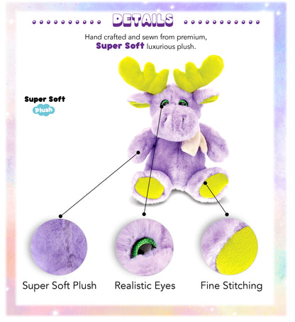 SUPER SOFT PLUSH - SITTING PURPLE MOOSE W/SCARF