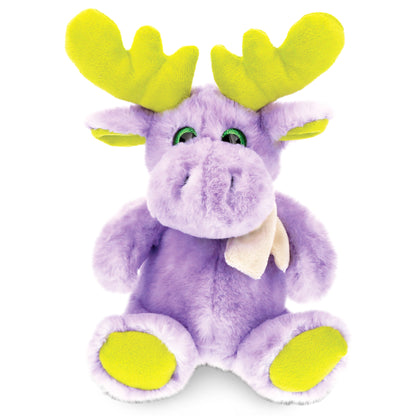 SUPER SOFT PLUSH - SITTING PURPLE MOOSE W/SCARF