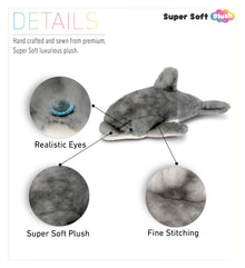 SUPER SOFT PLUSH - GREY DOLPHIN 12.5 INCH
