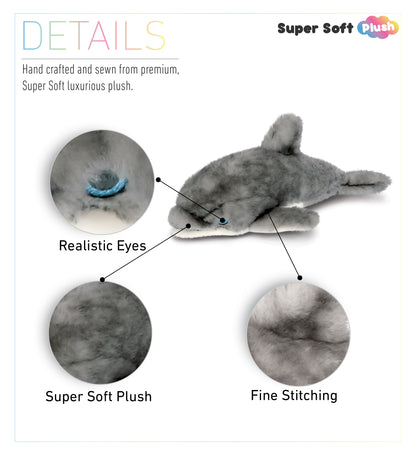 SUPER SOFT PLUSH - GREY DOLPHIN 12.5 INCH