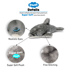 SUPER SOFT PLUSH - GREY DOLPHIN 16.5 INCH