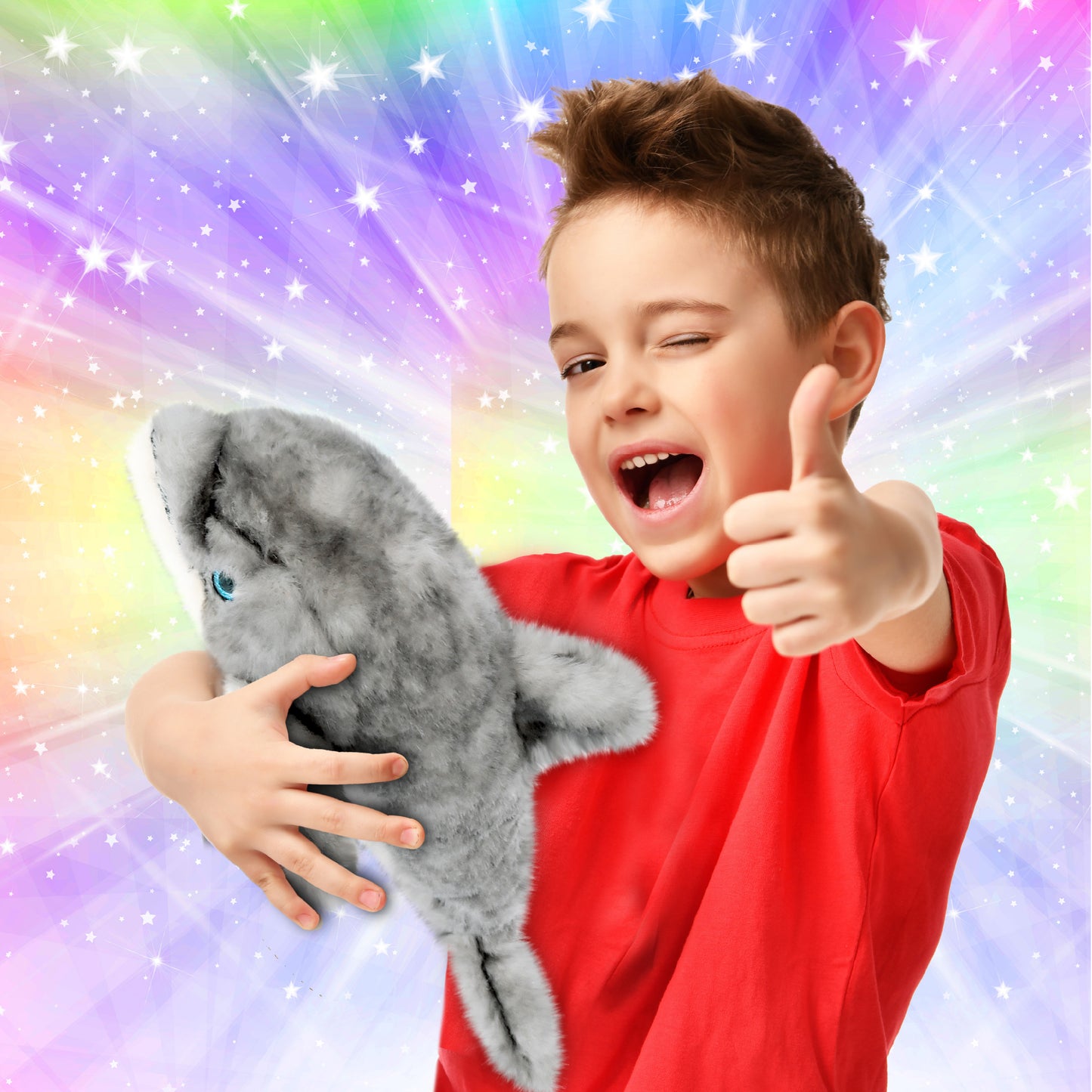 SUPER SOFT PLUSH - GREY DOLPHIN 16.5 INCH