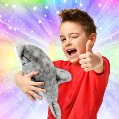 SUPER SOFT PLUSH - GREY DOLPHIN 16.5 INCH