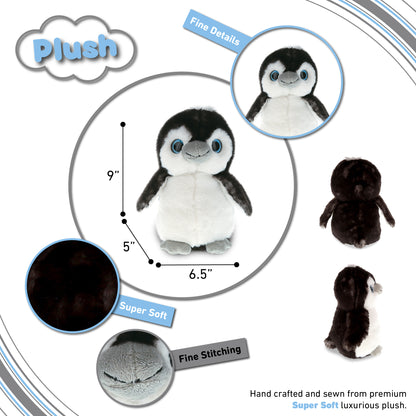 SUPER SOFT PLUSH - GREY PENGUIN 9 INCH