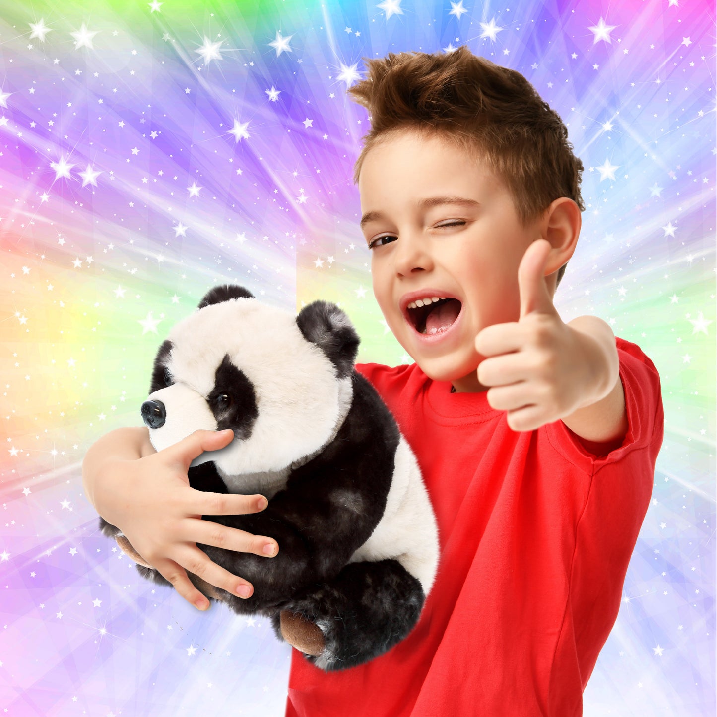 SUPER SOFT PLUSH - SQUAT PANDA 7 INCH