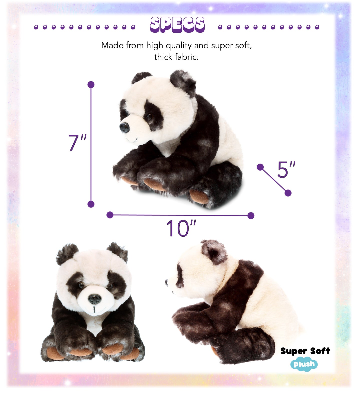 SUPER SOFT PLUSH - SQUAT PANDA 7 INCH