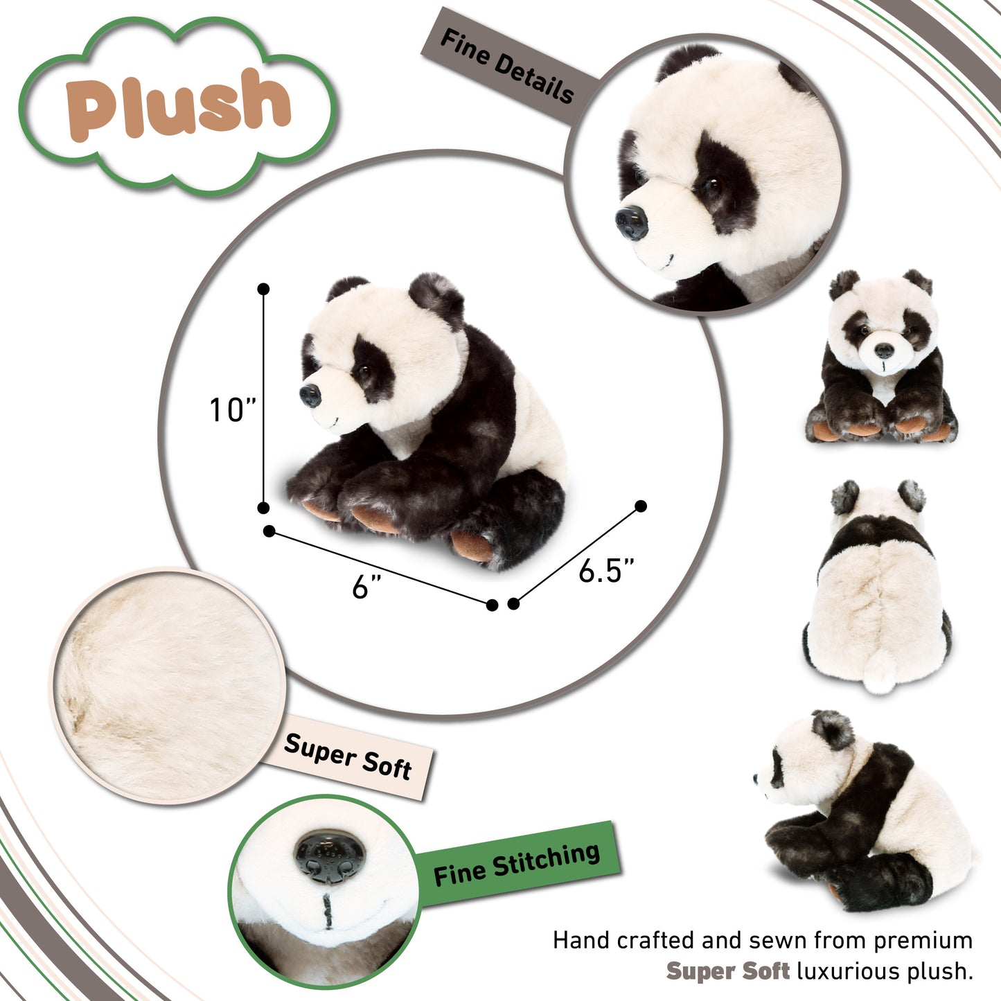 SUPER SOFT PLUSH - SQUAT PANDA 7 INCH