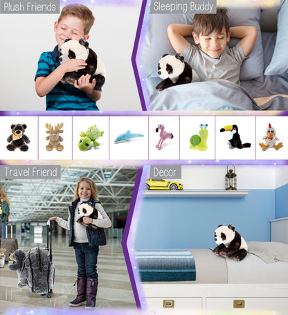 SUPER SOFT PLUSH - SQUAT PANDA 7 INCH