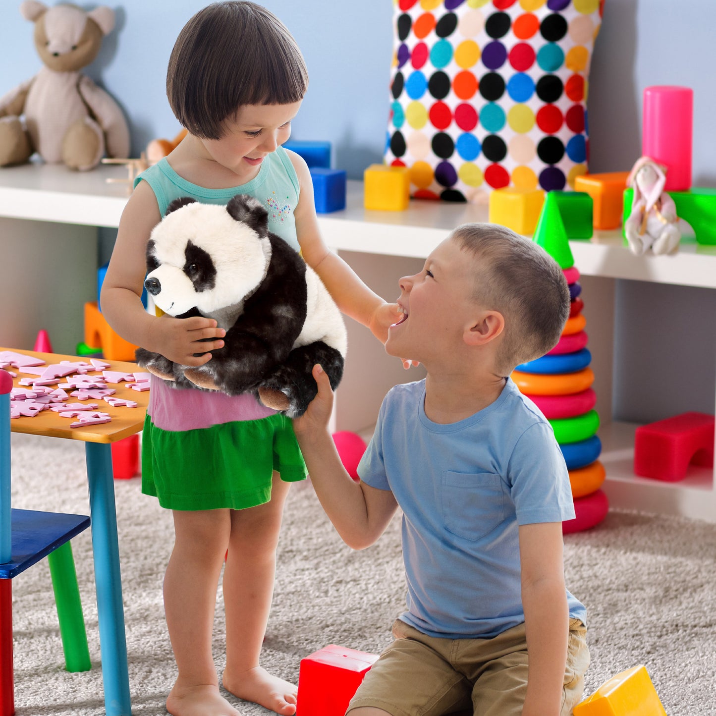 SUPER SOFT PLUSH - SQUAT PANDA 7 INCH