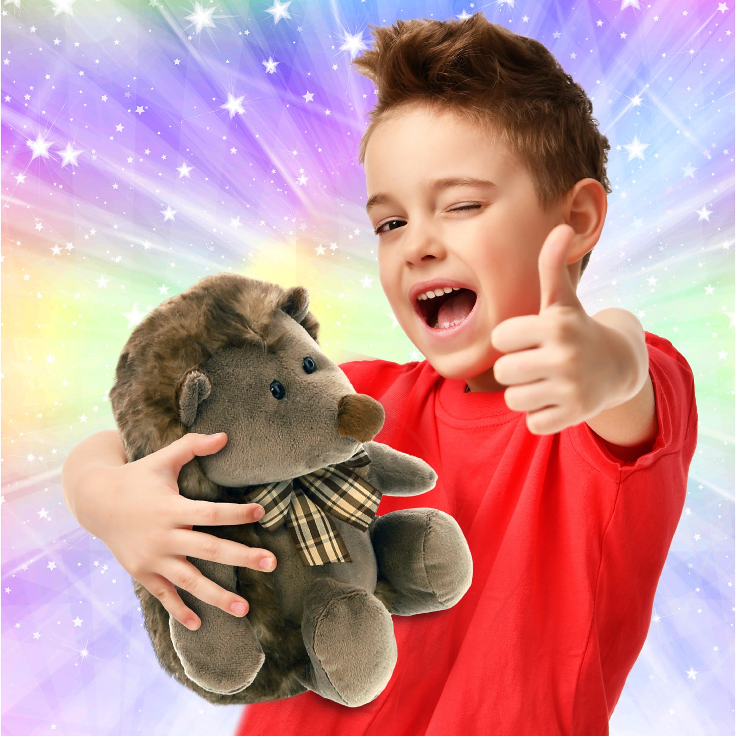 SUPER SOFT PLUSH - HEDGEHOG W/RIBBON