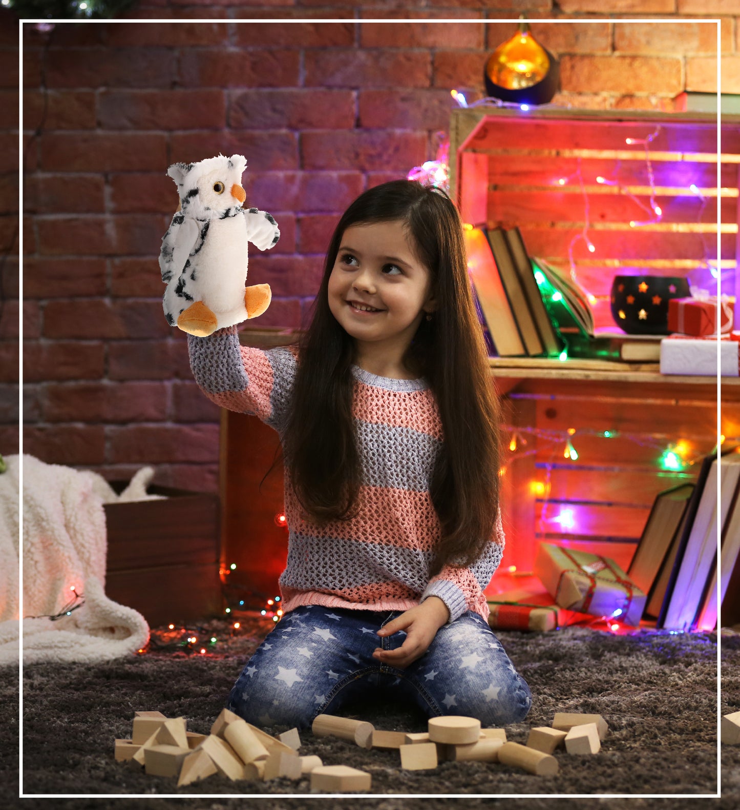 SUPER SOFT PLUSH HAND PUPPET - WHITE OWL