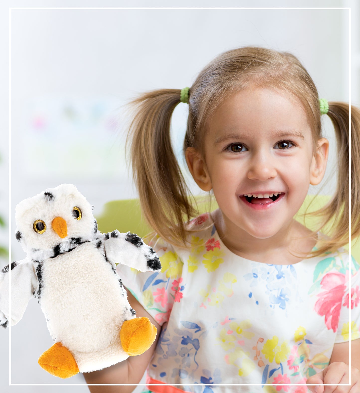 SUPER SOFT PLUSH HAND PUPPET - WHITE OWL