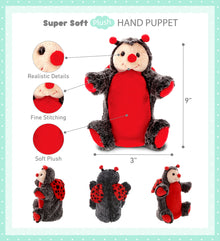 SUPER SOFT PLUSH HAND PUPPET - LADYBUG