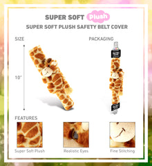 SUPER SOFT PLUSH SAFETY BELT COVER - GIRAFFE