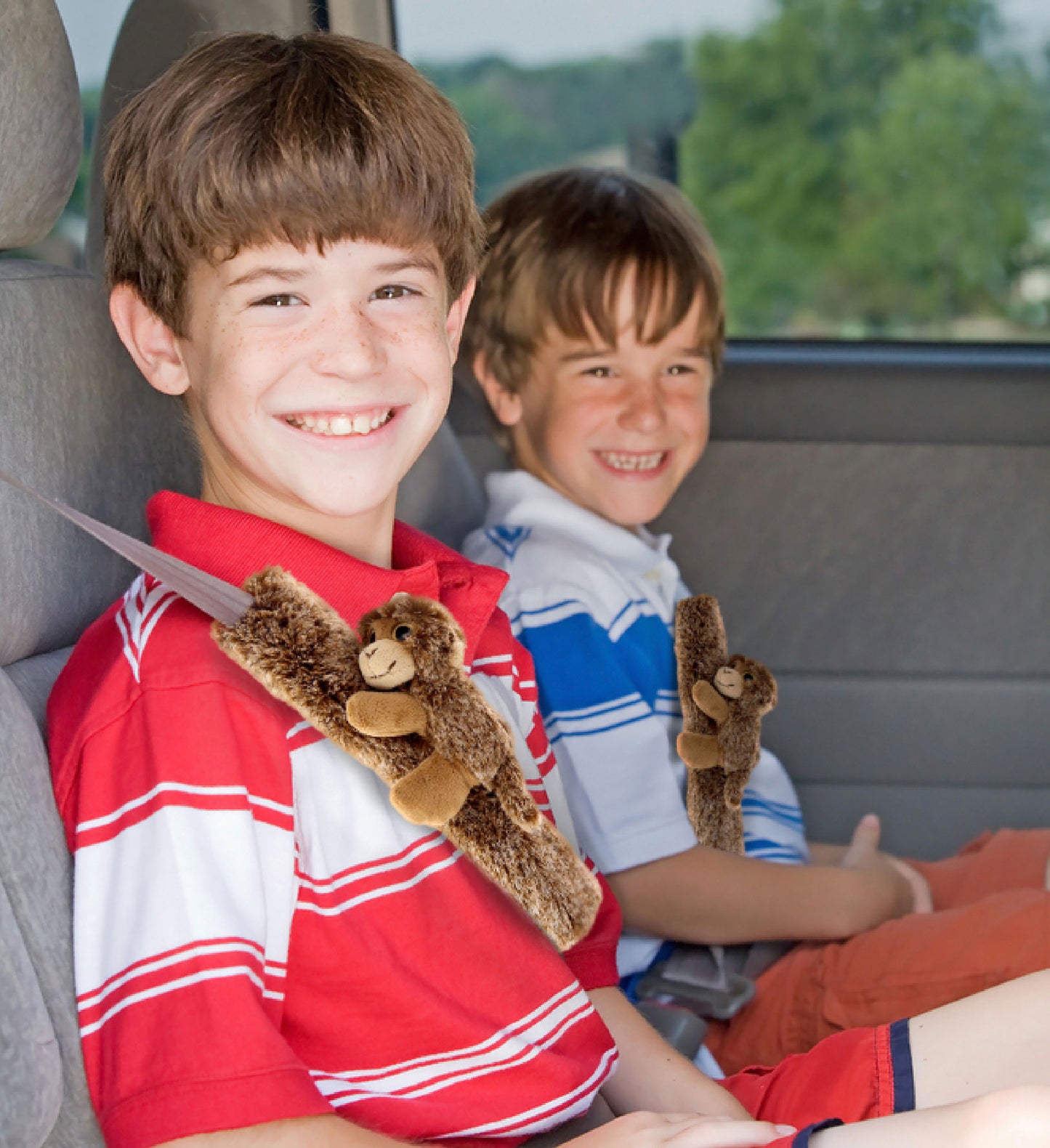SUPER SOFT PLUSH SAFETY BELT COVER - MONKEY