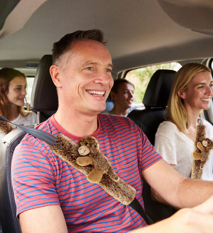SUPER SOFT PLUSH SAFETY BELT COVER - MONKEY