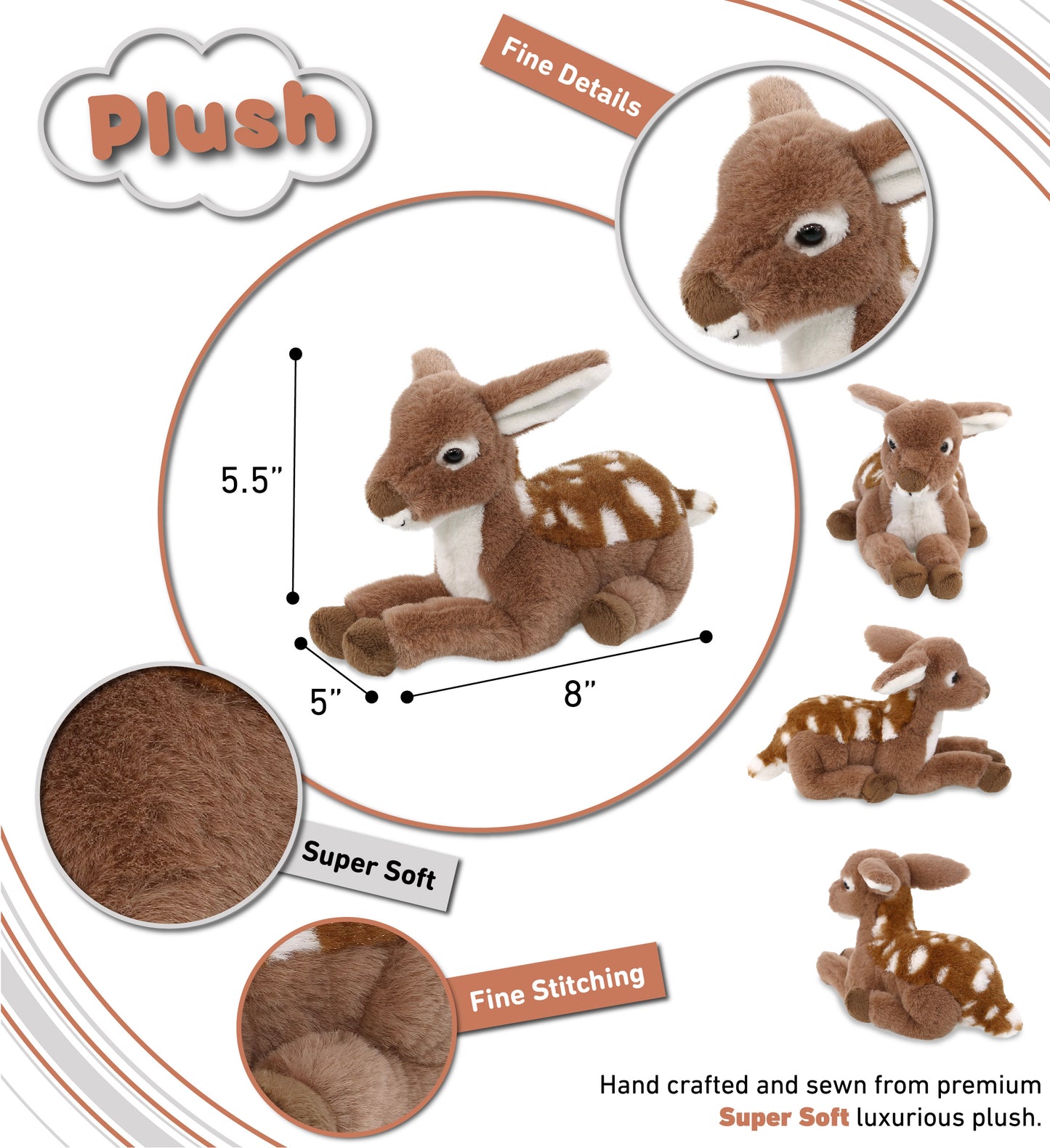 SUPER-SOFT PLUSH - FAWN DEER 8"