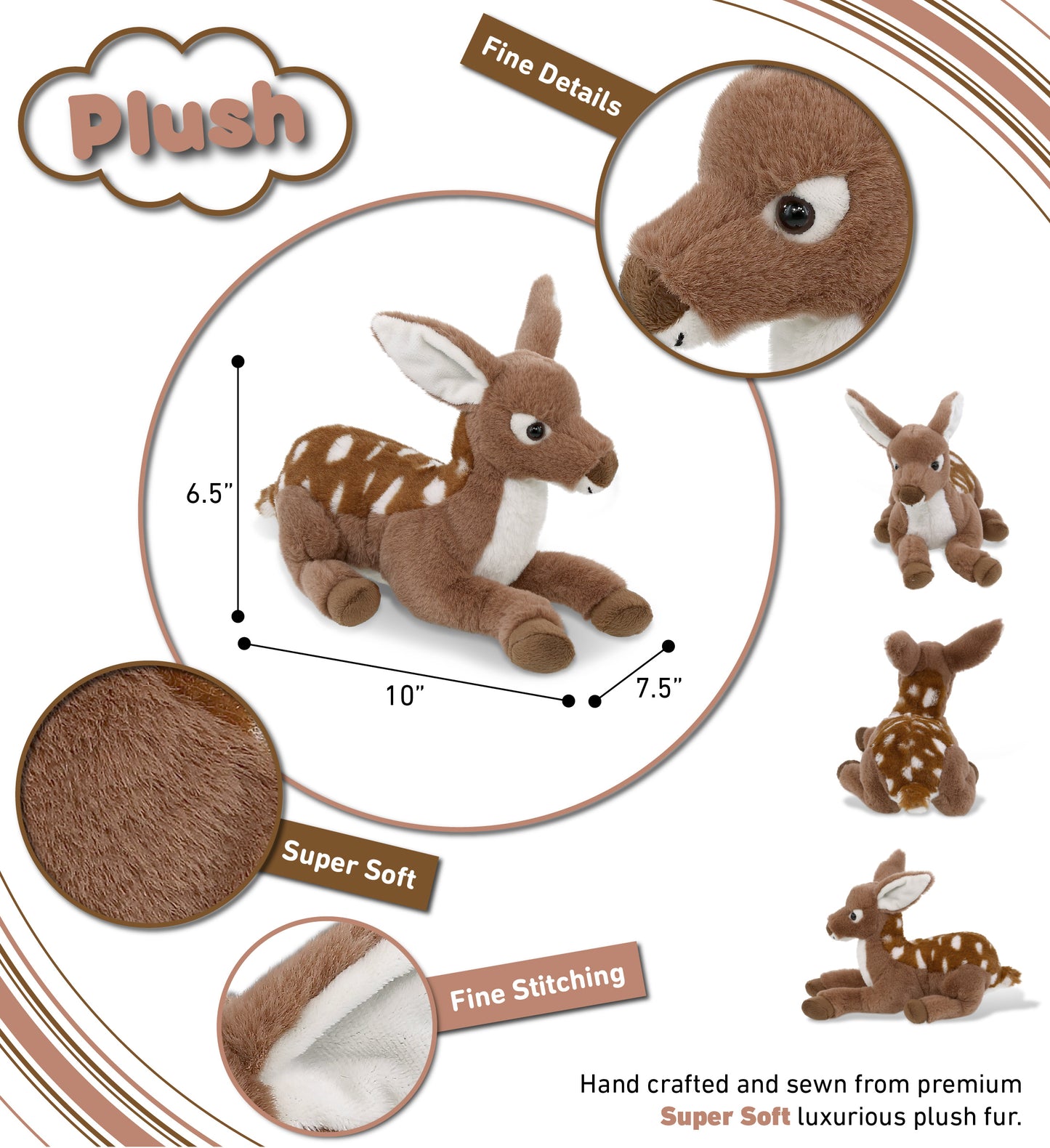 SUPER-SOFT PLUSH - FAWN DEER 10"