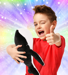 SUPER-SOFT PLUSH - BLACK WHALE 14"