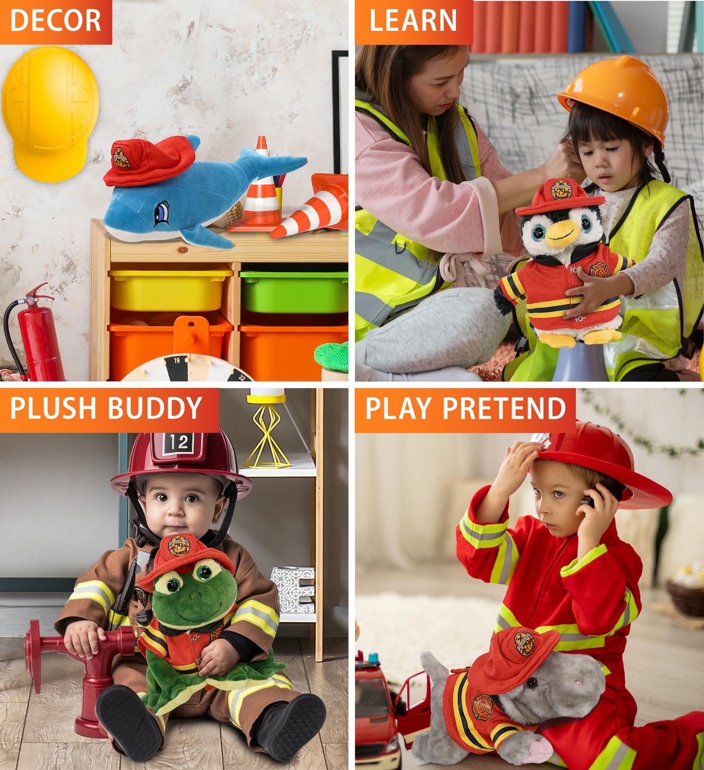 PLUSH DRESS-UP - FIREMAN LARGE