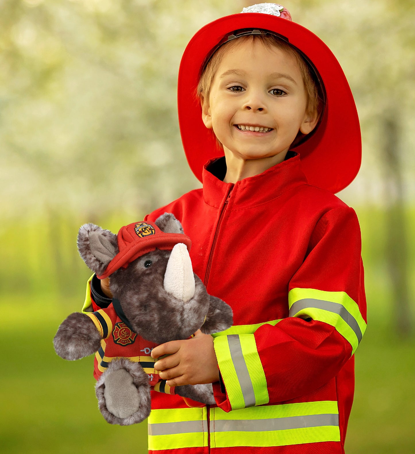 PLUSH DRESS-UP - FIREMAN SMALL WITH HOLES IN HELMET