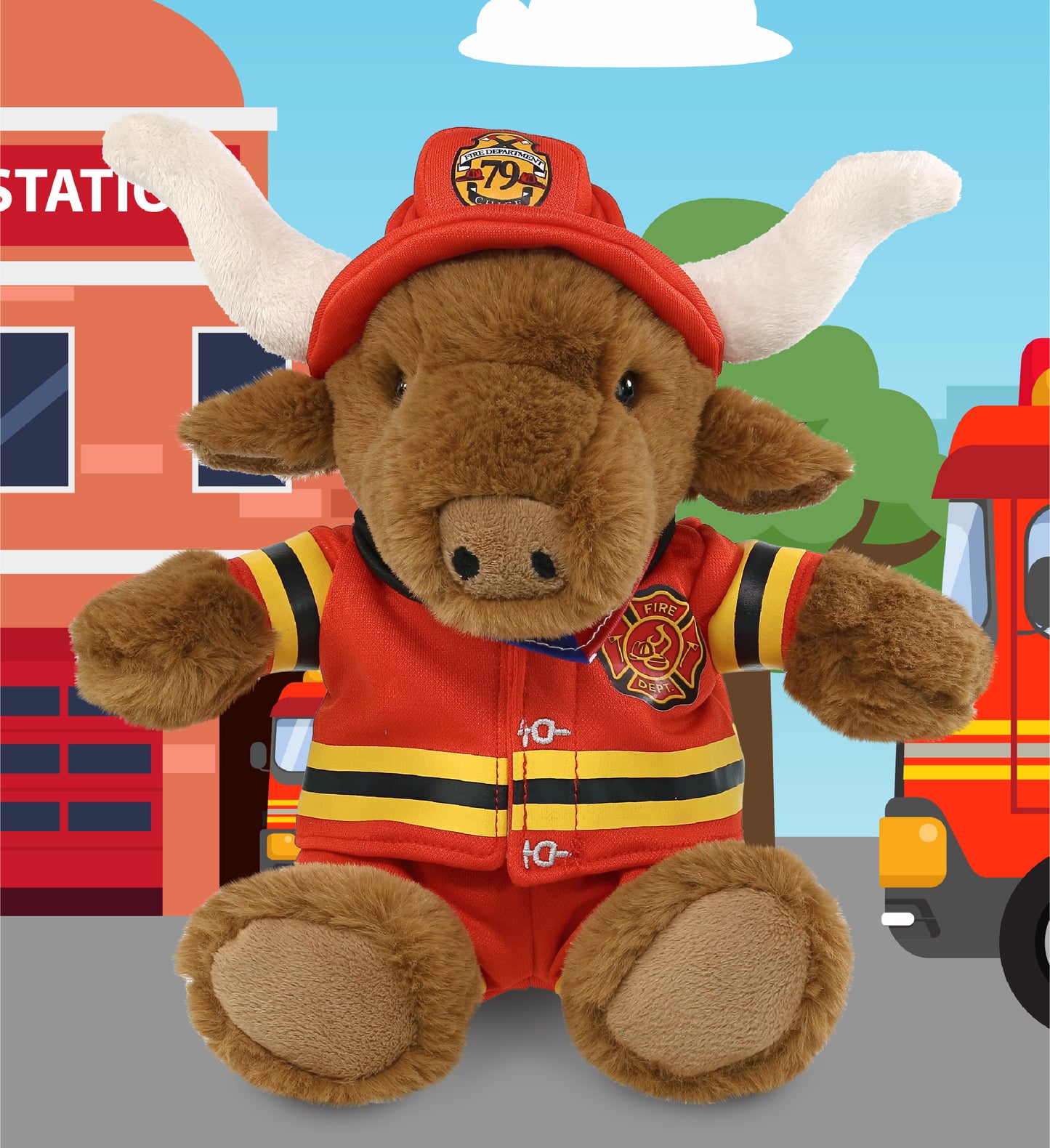PLUSH DRESS-UP - FIREMAN LARGE WITH HOLES IN HELMET