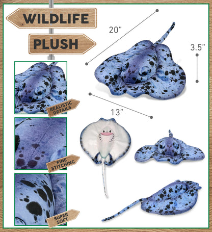 WILD COLLECTION PLUSH - BLUE RAY 20"