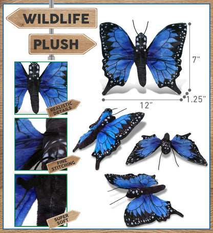 WILD COLLECTION PLUSH - BLUE BUTTERFLY 12"