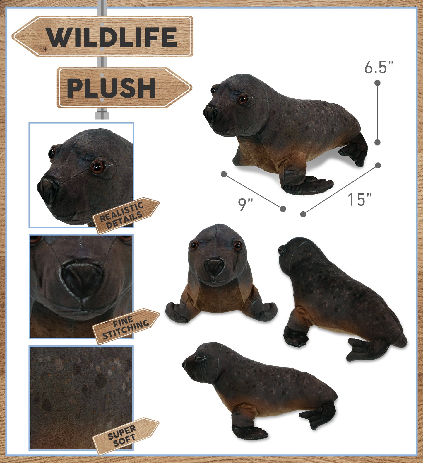 WILD COLLECTION PLUSH - SEA LION 15"