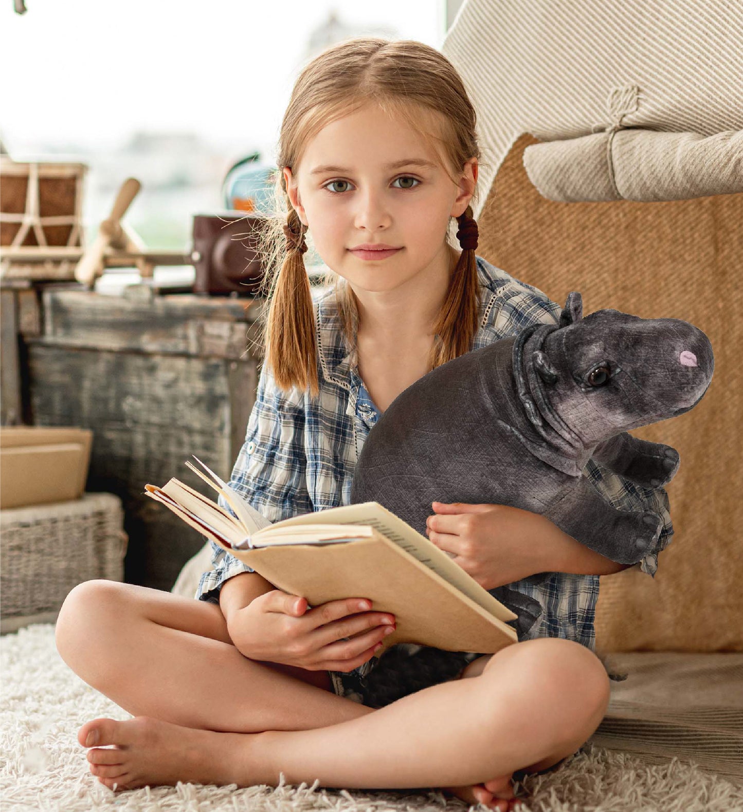 WILD COLLECTION PLUSH - HIPPO 13"