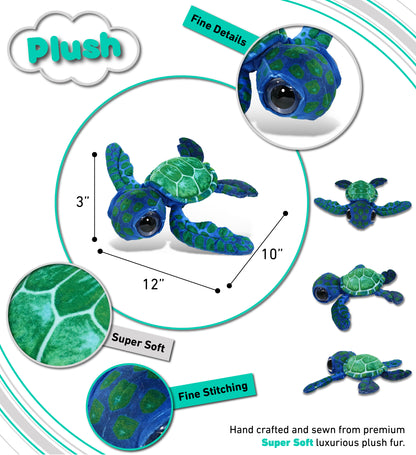 WILD COLLECTION PLUSH - BLUE SEA TURTLE 10"
