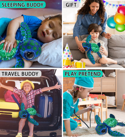 WILD COLLECTION PLUSH - BLUE SEA TURTLE 10"