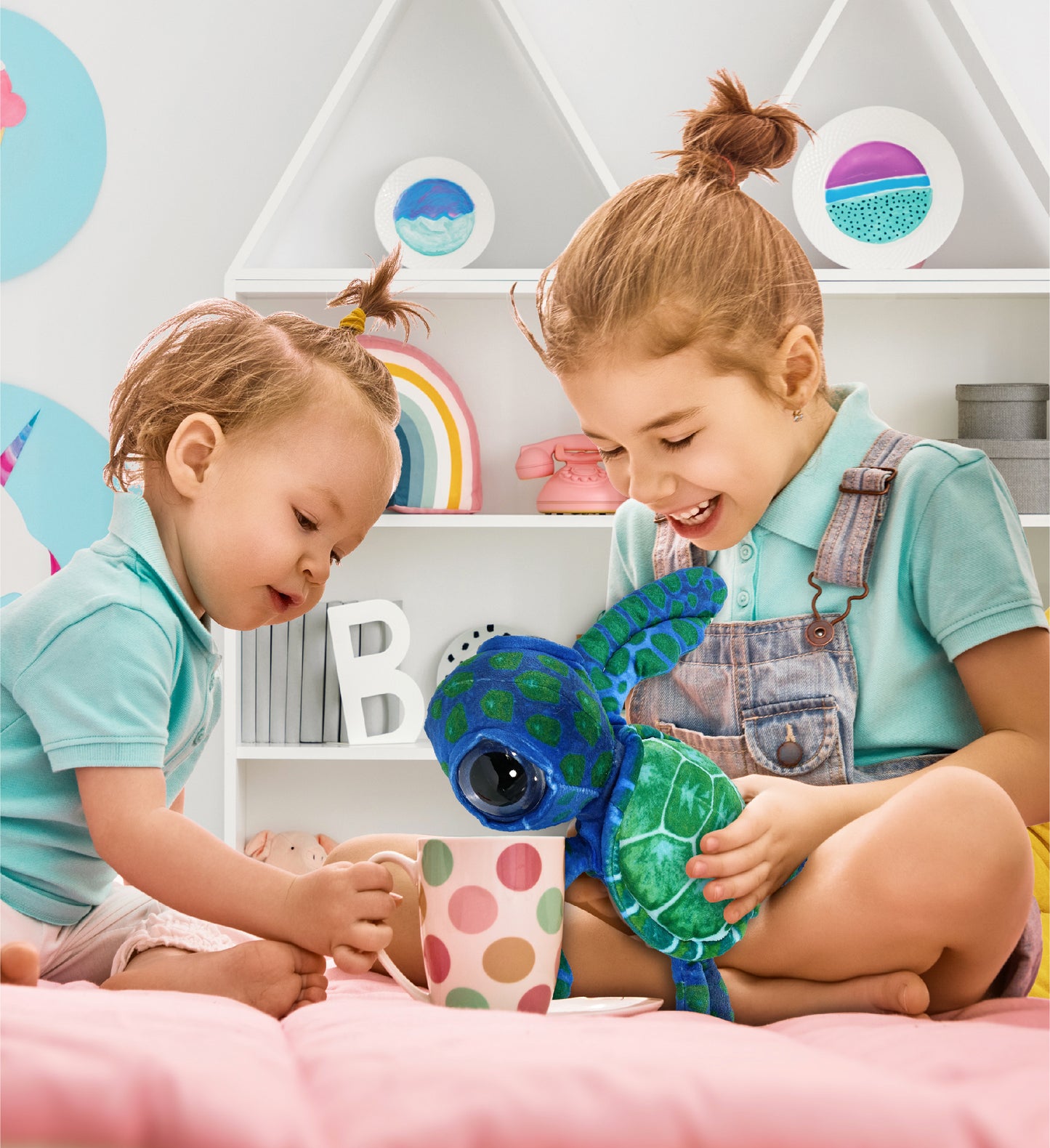WILD COLLECTION PLUSH - BLUE SEA TURTLE 10"