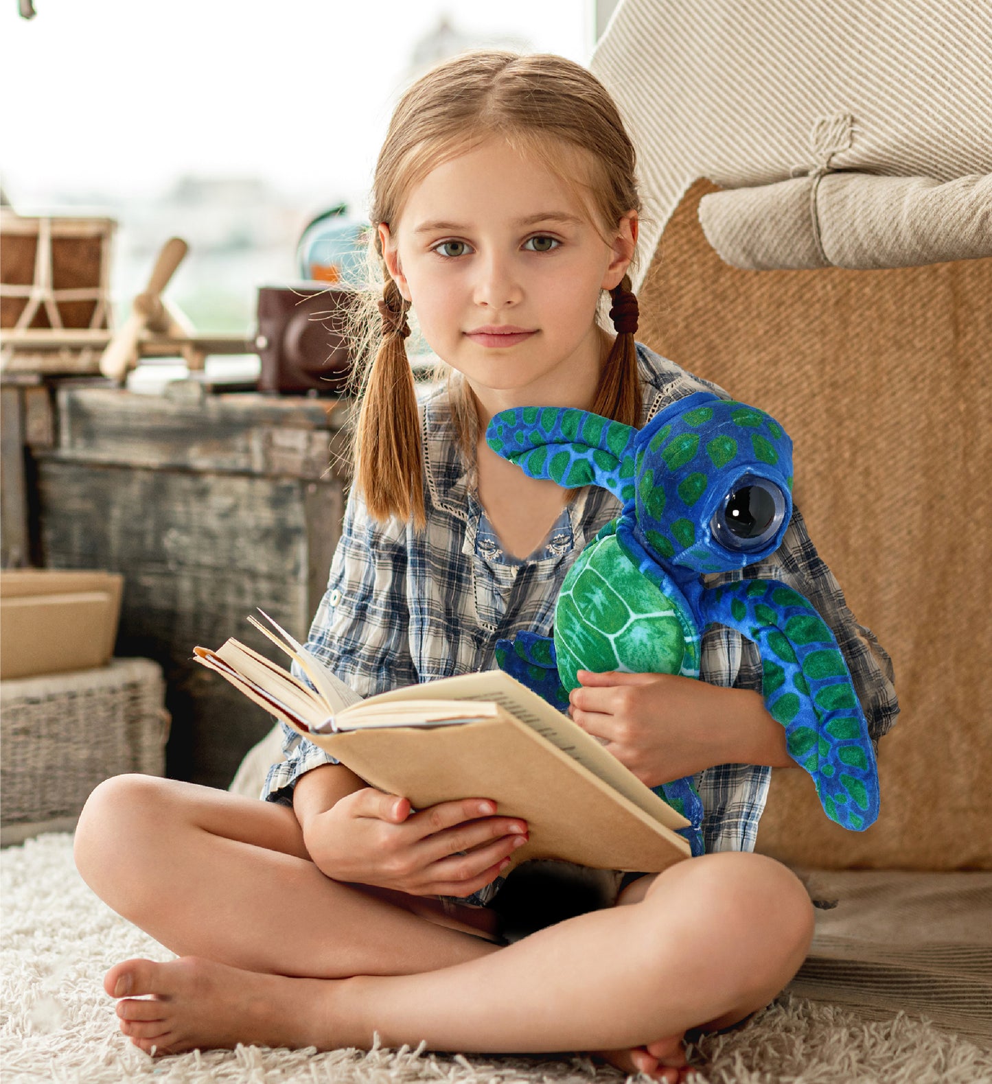 WILD COLLECTION PLUSH - BLUE SEA TURTLE 10"