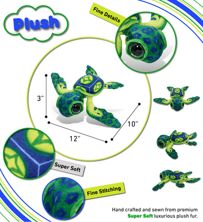 WILD COLLECTION PLUSH - GREEN SEA TURTLE 10"