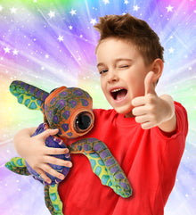 WILD COLLECTION PLUSH - COLORFUL SEA TURTLE 10"