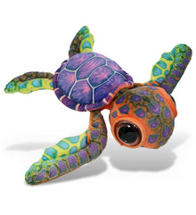 WILD COLLECTION PLUSH - COLORFUL SEA TURTLE 10"
