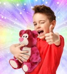 SUPER-SOFT PLUSH - PINK TIE-DYE BEAR 9"