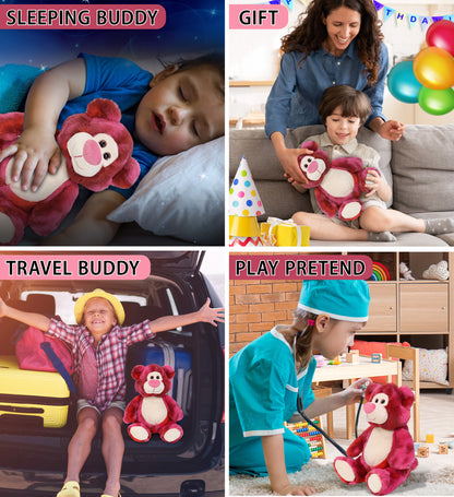 SUPER-SOFT PLUSH - PINK TIE-DYE BEAR 9"