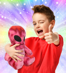 SUPER-SOFT PLUSH - PINK TIE-DYE ALIEN 11"