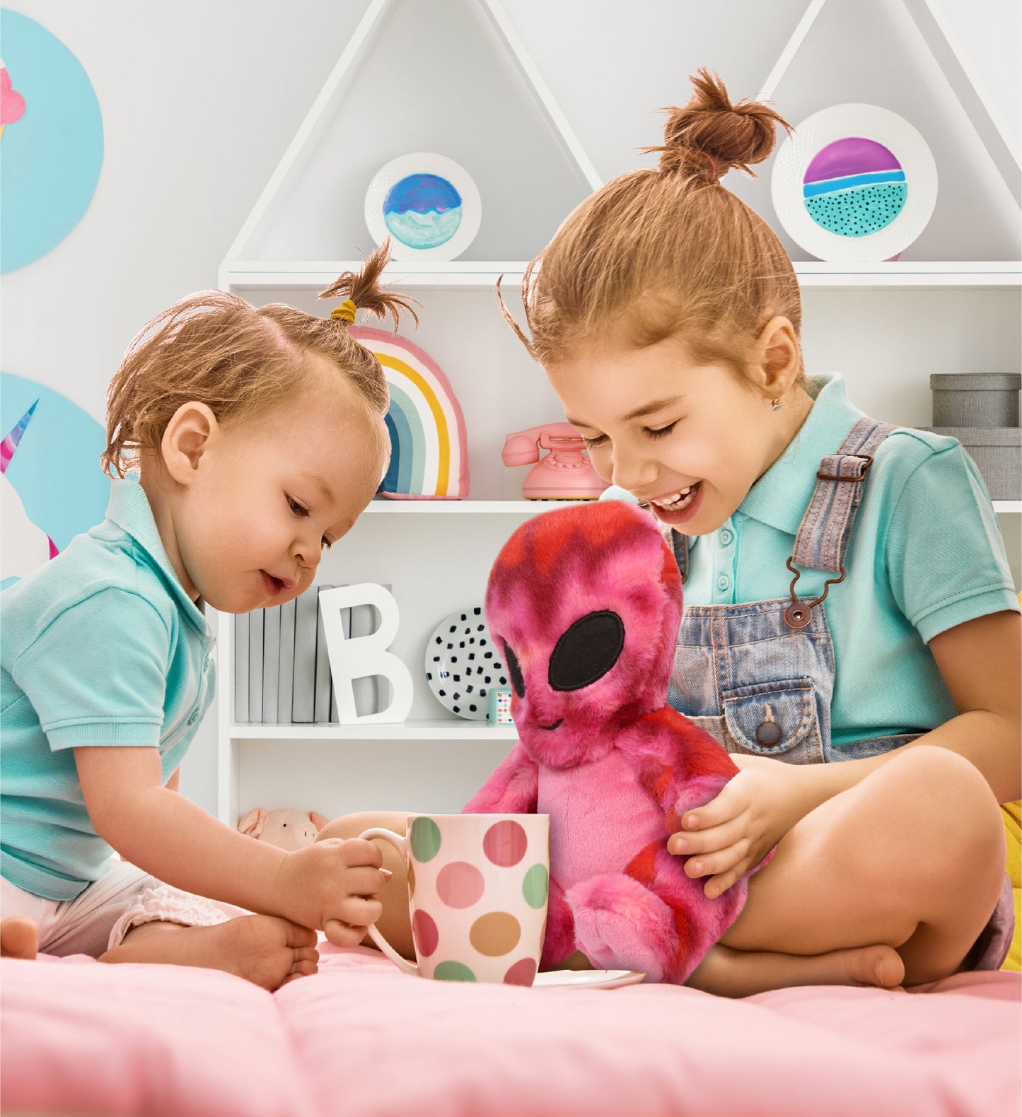 SUPER-SOFT PLUSH - PINK TIE-DYE ALIEN 11"