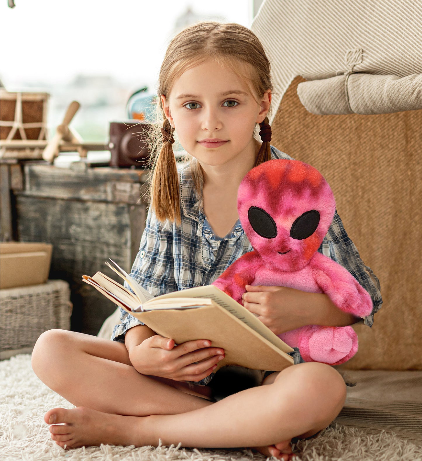 SUPER-SOFT PLUSH - PINK TIE-DYE ALIEN 11"