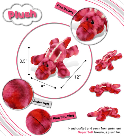 SUPER-SOFT PLUSH - PINK TIE-DYE ALLIGATOR 12"