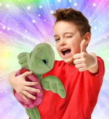 SUPER-SOFT PLUSH - PINK TIE-DYE GREEN SEA TURTLE10"